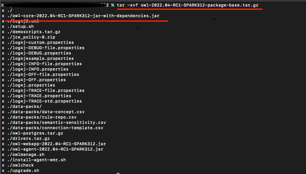Extracting the owl jar files from owl package zipped file.